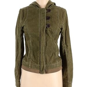 Rubbish corduroy I jacket, army green, zip hoodie size M